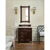 James Martin Vanities Brittany 30in Single Vanity, Burnished Mahogany, w/ 3 CM Eternal Marfil Quartz Top 650-V30-BNM-3EMR